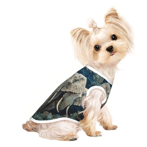 S Pet atmungsaktives ärmelloses T-Shirt – weicher Elefanten-Kunstdruck, dehnbare Weste für kleine, mittelgroße Hunde und Katzen S Pet atmungsaktives ärmelloses T-Shirt – weicher Elefanten-Kunstdruck, dehnbare Weste für kleine, mittelgroße Hunde und Katzen von LLOTPQ