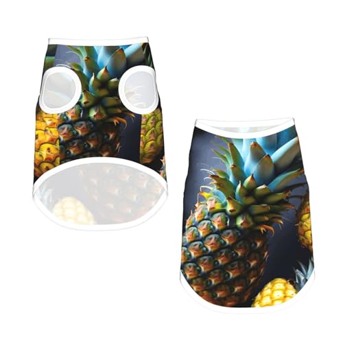 S Pet atmungsaktives ärmelloses T-Shirt – weicher Obst-Ananas-Druck, dehnbare Weste für kleine, mittelgroße Hunde und Katzen S Pet atmungsaktives ärmelloses T-Shirt – weicher Obst-Ananas-Druck, dehnbare Weste für kleine, mittelgroße Hunde und Katzen von LLOTPQ