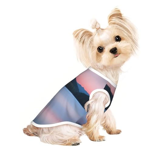 S Pet atmungsaktives ärmelloses T-Shirt – weicher See unter Sonnenuntergang, dehnbare Weste für kleine, mittelgroße Hunde und Katzen S Pet atmungsaktives ärmelloses T-Shirt – weicher See unter Sonnenuntergang, dehnbare Weste für kleine, mittelgroße Hunde und Katzen von LLOTPQ