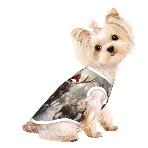 S Pet atmungsaktives ärmelloses T-Shirt – weicher Weihnachtsmann-Druck, dehnbare Weste für kleine, mittelgroße Hunde und Katzen S Pet atmungsaktives ärmelloses T-Shirt – weicher Weihnachtsmann-Druck, dehnbare Weste für kleine, mittelgroße Hunde und Katzen von LLOTPQ
