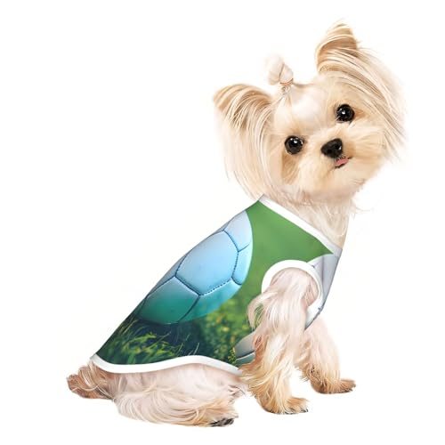 S Pet atmungsaktives ärmelloses T-Shirt – weicher grüner Fußball auf Grasmuster, dehnbare Weste für kleine, mittelgroße Hunde und Katzen S Pet atmungsaktives ärmelloses T-Shirt – weicher grüner Fußball auf Grasmuster, dehnbare Weste für kleine, mittelgroße Hunde und Katzen von LLOTPQ
