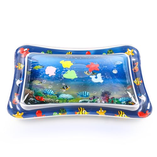 LLOUSSAK Verdickte Wassersensorische Spielmatte für Katze, interaktives Spielzeug mit Fischen, Kühlmatte für den Sommer (Tropische Fische), Blau von LLOUSSAK