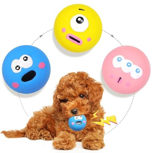 LLSPET Latex-Hundespielzeug mit großen Augen, niedlicher Gesichtsball, lustiges quietschendes Hundespielzeug für Haustiere, geeignet für zahnende Welpen, kleine Hunde und mittelgroße Hunde, Jagd und LLSPET Latex-Hundespielzeug mit großen Augen, niedlicher Gesichtsball, lustiges quietschendes Hundespielzeug für Haustiere, geeignet für zahnende Welpen, kleine Hunde und mittelgroße Hunde, Jagd und von LLSPET