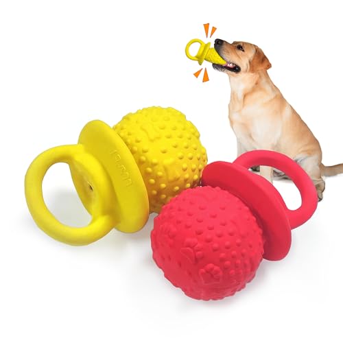 LLSPET Latex-Kauspielzeug, Quietsch-Schnuller, Hundespielzeug für zahnende Welpen, mildes Kauen für kleine, mittelgroße und große Hunde, Haustierzubehör, Geschenk für Neugeborene, Welpen, 2 Stück, Rot LLSPET Latex-Kauspielzeug, Quietsch-Schnuller, Hundespielzeug für zahnende Welpen, mildes Kauen für kleine, mittelgroße und große Hunde, Haustierzubehör, Geschenk für Neugeborene, Welpen, 2 Stück, Rot von LLSPET