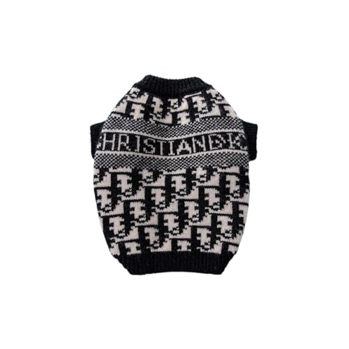1 x Haustier-Trend-Buchstabenmuster-Kleidung Frühling und Herbst, Hundepullover, modische Kleidung, Bulldogge, Corgi, Haustier-, Katzen- und Hundekleidung (Farbe: C-1, Größe: S) von LMDO