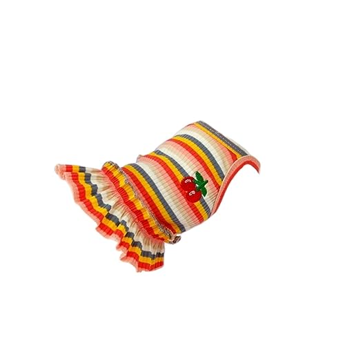 1 x Welpen-Sommerkleidung, Hundekostüm für kleine Rassen, kurzer Rock, einteiliges Kostüm (Farbe: Orange, Größe: M) von LMDO