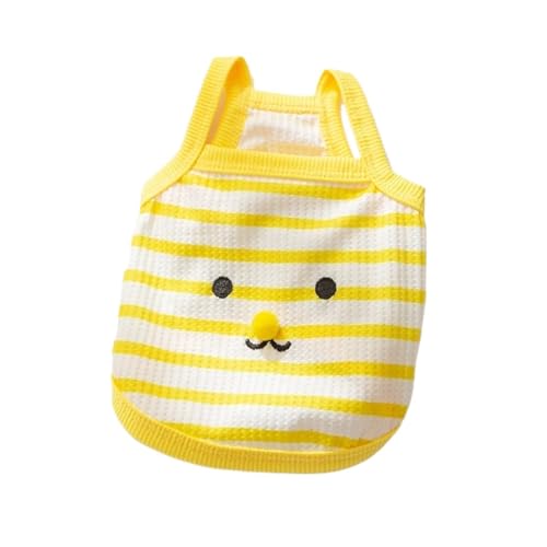 Coole Sommer-Hundekleidung, Strapsweste für kleine Hunde, Welpenpullover, Kostüm, Bulldogge, Hunde-T-Shirt, atmungsaktiv, Katzenweste, Haustierkostüm (Gelb-01, S) von LMDO