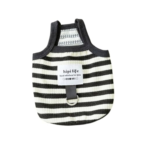 Coole Sommer-Hundekleidung, Strapsweste für kleine Hunde, Welpenpullover, Kostüm, Bulldogge, Hunde-T-Shirt, atmungsaktiv, Katzenweste, Haustierkostüm (Schwarz, XL) von LMDO