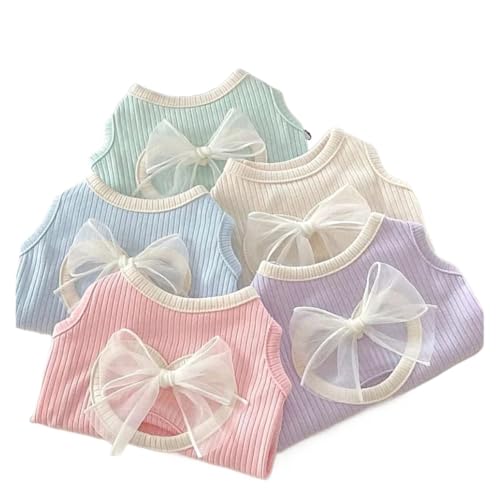 Dünnes Farbsystem, hohle Schleife, Haustierkleidung, dünn, atmungsaktiv, Hundeweste, Katze, Welpen, T-Shirt, Sommer-Hundekleidung, Yorkshire, Violett, XS Dünnes Farbsystem, hohle Schleife, Haustierkleidung, dünn, atmungsaktiv, Hundeweste, Katze, Welpen, T-Shirt, Sommer-Hundekleidung, Yorkshire, Violett, XS von LMDO