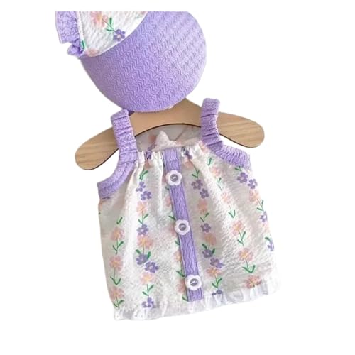 Frühlings- und Sommer-Hundetuch mit frischen Blumen für kleine und mittelgroße Hunde und Katzen, zweibeinige Haustier-Hundekleidung (lila, 2,5 - 4 kg) von LMDO