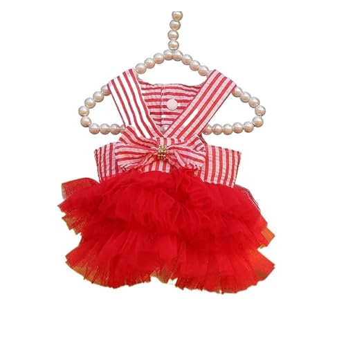 Gestreifte Katzenkleidung für Frühling und Sommer, Haustierkleidung für kleine Katzen, Hunde, Katzenkostüme, weiches Kätzchen-Kleid, Haustier-Welpen-Outfit (C,L) von LMDO