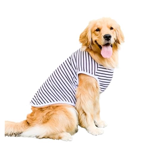Hunde-T-Shirt, atmungsaktiv, Sommer, Haustier-T-Shirt für mittelgroße und große Hunde, gestreift, leicht, Hundekleidung, Haustierbedarf, Weste, Größe 3XL Hunde-T-Shirt, atmungsaktiv, Sommer, Haustier-T-Shirt für mittelgroße und große Hunde, gestreift, leicht, Hundekleidung, Haustierbedarf, Weste, Größe 3XL von LMDO