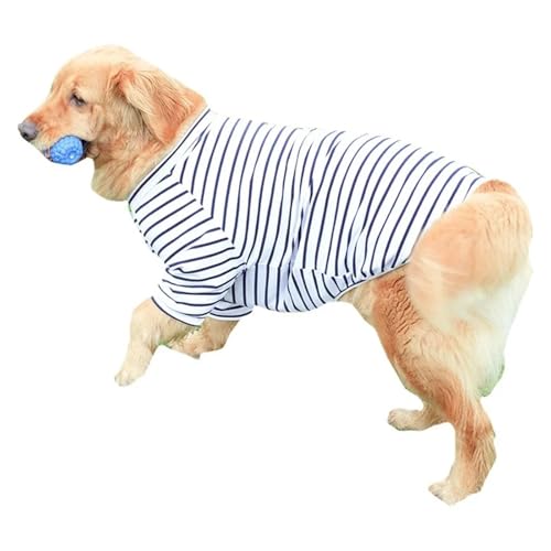 Hunde-T-Shirt, atmungsaktiv, Sommer, Haustier-T-Shirt für mittelgroße und große Hunde, gestreift, leicht, Hundekleidung, Haustierbedarf (T-Shirt, Größe 7XL) von LMDO