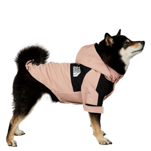 Hundebekleidung Regenmantel für kleine und große Hunde, Windbreaker, Kapuze mit französischer Bulldogge, einfarbig, XL (6–11 kg) von LMDO