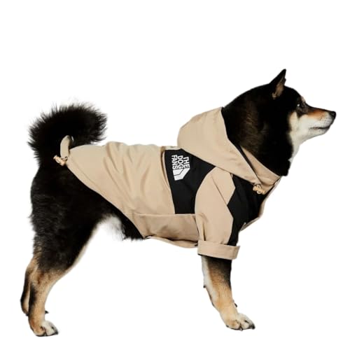 Hundebekleidung Regenmantel für kleine und große Hunde, Windbreaker, mit Kapuze für französische Bulldogge (Kaiqi, Größe 4XL (16–31 kg) von LMDO