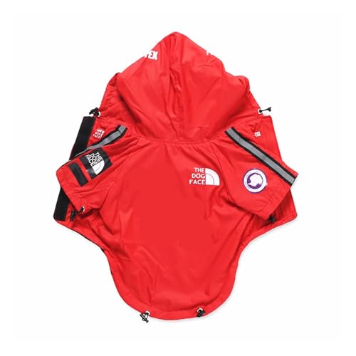 Hundebekleidung Regenmantel für kleine und große Hunde, Windjacke, Windbreaker, Französische Bulldogge, Hoodie für Hunde, Chihuahua, Rot 3, 4XL Hundebekleidung Regenmantel für kleine und große Hunde, Windjacke, Windbreaker, Französische Bulldogge, Hoodie für Hunde, Chihuahua, Rot 3, 4XL von LMDO