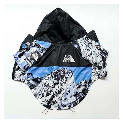 Hundebekleidung Regenmantel für kleine und große Hunde, Windjacke, Windbreaker, Französische Bulldogge, Hoodie für Hunde, Jacke, Chihuahua (Blau, XXXL) von LMDO