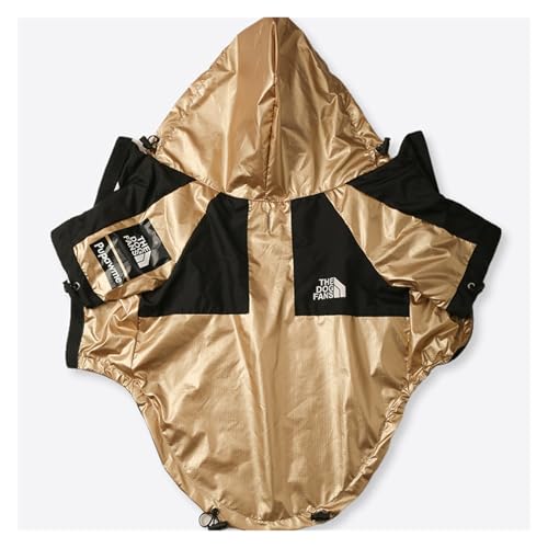 Hundebekleidung Regenmantel für kleine und große Hunde, Windjacke, Windbreaker, Französische Bulldogge, Hoodie für Hunde, Jacke, Chihuahua (Braun, XL) von LMDO