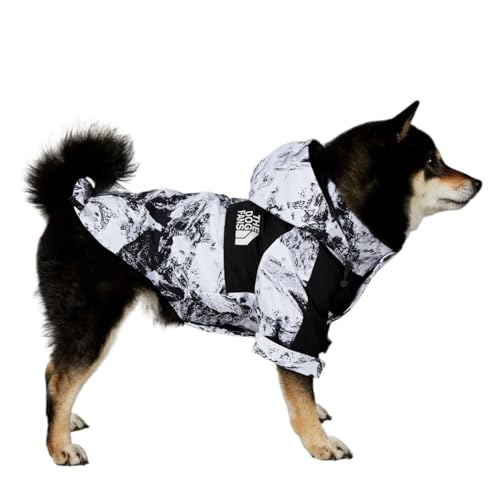 Hundebekleidung Regenmantel für kleine und große Hunde, Windjacke, mit Kapuze für französische Bulldogge, Größe S (1,5–3 kg) von LMDO
