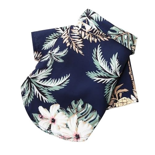 Hundehemd im hawaiianischen Strand-Stil, Teddy, Französische Bulldogge, Katze, kleine bis mittelgroße Haustiere, Haustierjacke, Sommerkleidung (Schwarz, XL) von LMDO