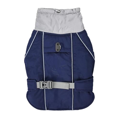 Hundekleidung, luxuriöse Winterjacke für kleine, mittelgroße und große Hunde, wasserdicht, weich gepolstert, warmer Haustiermantel, Sicherheits-reflektierendes Hundeoutfit (Farbe: Marineblau, Größe: Hundekleidung, luxuriöse Winterjacke für kleine, mittelgroße und große Hunde, wasserdicht, weich gepolstert, warmer Haustiermantel, Sicherheits-reflektierendes Hundeoutfit (Farbe: Marineblau, Größe: von LMDO