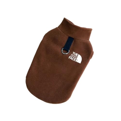 Hundekleidung für Herbst und Winter, Fleece, warmer Pullover, Weste für kleine Chihuahua, Bulldoggen, Jacken, Kostüm-Zubehör (Braun, Größe L) von LMDO