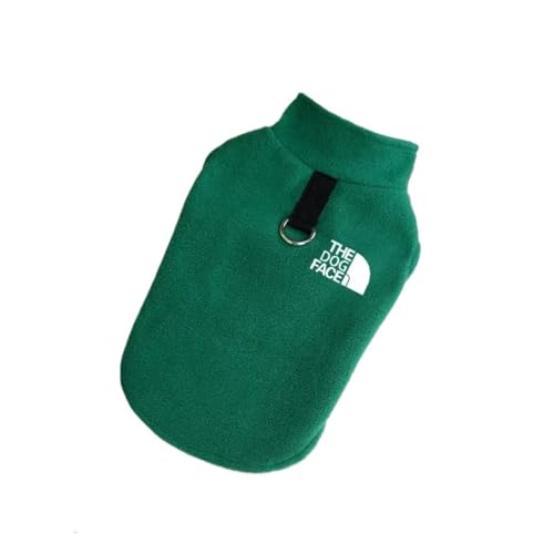Hundekleidung für Herbst und Winter, Fleece, warmer Pullover, Weste für kleine Chihuahua, Bulldoggen, Jacken, Kostüm-Zubehör (Grün, M) von LMDO