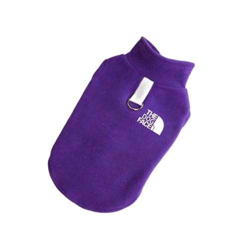 Hundekleidung für Herbst und Winter, Fleece, warmer Pullover, Weste für kleine Chihuahua, Bulldoggen, Jacken, Kostüm-Zubehör (lila, M) von LMDO