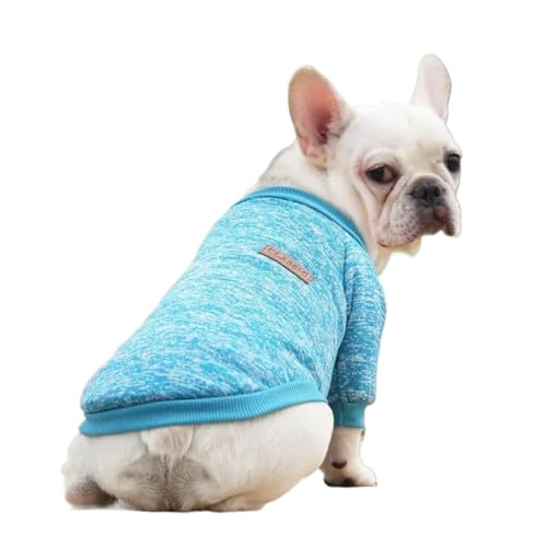 Hundekleidung für kleine Hunde, weicher Haustierpullover, Kleidung für Hund, Katze, Winter, Chihuahua-Kleidung, klassisches Haustier-Outfit, Hoodies (Farbe: Blau, Größe: L) von LMDO