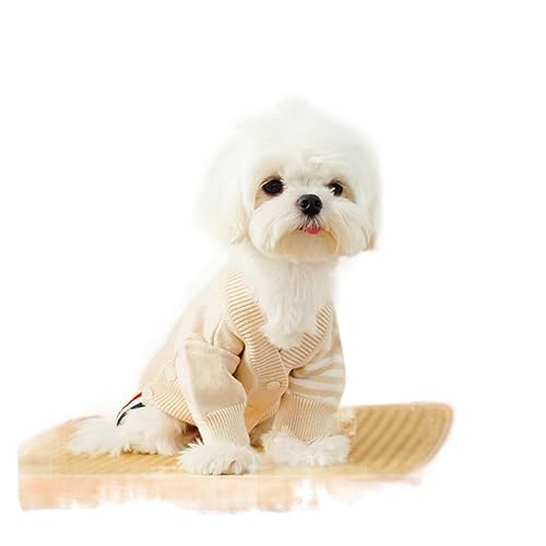 Hundepullover für Katzen und Hunde, Winterkleidung für kleine Hunde, Chihuahua, Yorkies, Welpenjacke, Haustierkleidung (Farbe: Aprikose, Größe: L) von LMDO