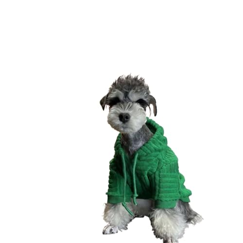 Kapuzenpullover, Hundebekleidung, Baumwoll-Sweatshirt, Hundekleidung, Kostüm, Französische Bulldogge, warme Winterwelpe, Designer-Hundekleidung (Farbe: Grün, Größe: XXL) von LMDO