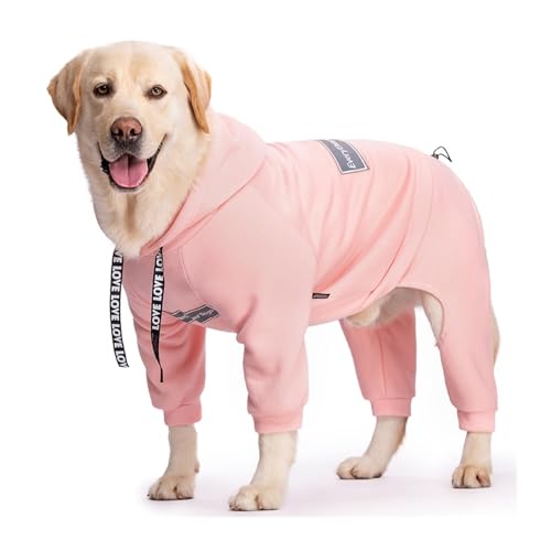 Kapuzenpullover für große Hunde, warmer Mantel, Fleece, reflektierend, Labrador-Kostüm für große Hunde, einfarbig, Größe 34 Kapuzenpullover für große Hunde, warmer Mantel, Fleece, reflektierend, Labrador-Kostüm für große Hunde, einfarbig, Größe 34 von LMDO