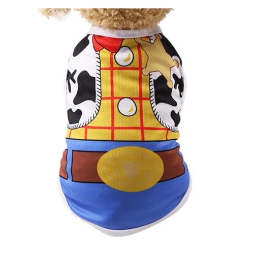 Klassisches gestreiftes Hunde-Shirt, Hundekleidung für kleine Hunde, Sommer-Chihuahua-T-Shirt, niedliche Welpenweste, Terrier, Haustierkleidung für Hunde (Farbe: Cowboy, Größe: S für 1,2–2 kg) von LMDO