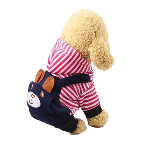 LMDO Haustier-/Katzenkleidung, Teddy, Herbst- und Wintermodelle, Hundekleidung, niedlicher Bär, Welpenmütze, Kleidung, kleine Hundemütze (Rot, S) von LMDO