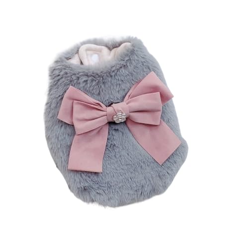 LMDO Hunde- und Katzenkleid, Weste, Schleifen-Design, Haustiermantel, Winterkleidung, Outfit (Schwarz, 19 mm, L) von LMDO