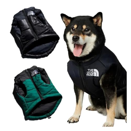 Mantel für Hunde, warm, Regenmantel, Anti-Baumwolle, warme dicke Weste, französische Bulldogge, Welpen, großes Zubehör (Grün, XL) von LMDO