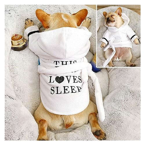 Niedlicher Hunde-Pyjama, Haustier-Welpenkleidung, Kleidung, weiche Haustiere, Hunde, Katzenmantel, Kostüm für kleine, mittelgroße Hunde, Chihuahua, Französische Bulldogge, Mops (Farbe: Weiß, Größe: L) Niedlicher Hunde-Pyjama, Haustier-Welpenkleidung, Kleidung, weiche Haustiere, Hunde, Katzenmantel, Kostüm für kleine, mittelgroße Hunde, Chihuahua, Französische Bulldogge, Mops (Farbe: Weiß, Größe: L) von LMDO