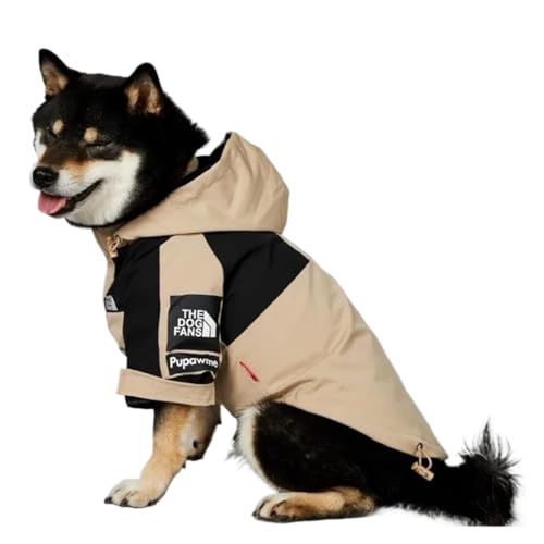 Style Khaki Kleidung winddicht und regendicht Französische Bulldogge Große Hunde Regenmantel Hund (5XL) von LMDO