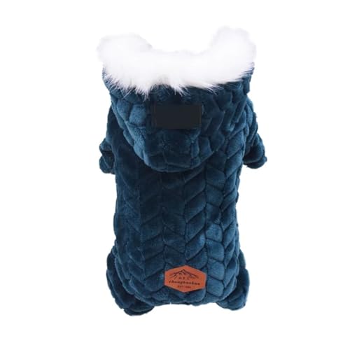 Vierbeiniger Winterfellkragen für kleine Hunde, warmer Anzug, Baumwolle, Haustier-Outfits, bequem, weiche Hundebekleidung (12, L) von LMDO