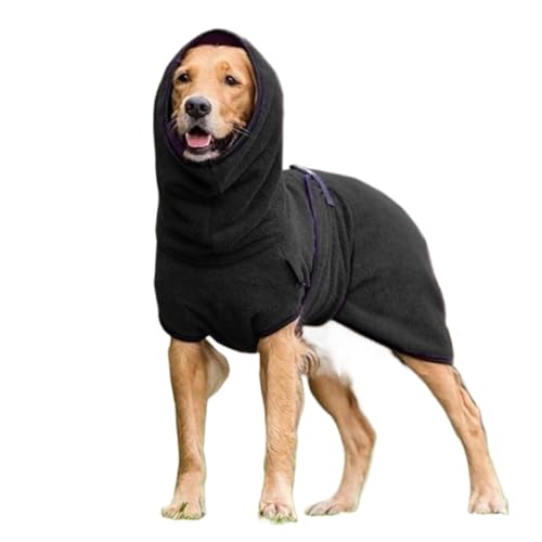 Warme Haustierkleidung aus Fleecesamt, kältebeständige Jacke, Weste, Herbst, Winter, Universalmantel für große, mittelgroße und kleine Hunde, Welpen, Kleidung (Farbe: Schwarz, Größe: 5XL) von LMDO