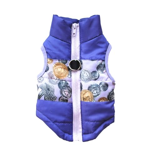 Warme Haustierkleidung für Hundekleidung für kleine Hunde, Jacke, Welpen, Winterkleidung für Hunde, Kostüm, Weste, Hundejacke, Chihuahua (Farbe: Violette Münze, Größe: XL) von LMDO