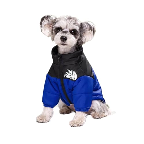 Warme Winter-Hundekleidung für Hunde, Französische Bulldogge, Welpen, winddicht, für kleine und mittelgroße Hunde, Chihuahua, Haustier-Outfits (Blau, M) von LMDO