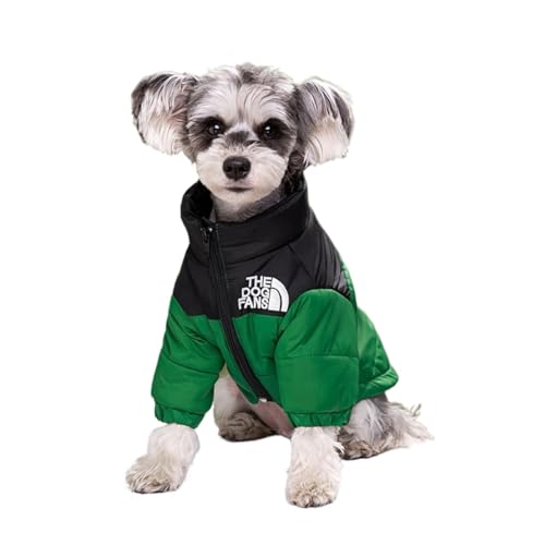 Warme Winter-Hundekleidung für Hunde, Französische Bulldogge, Welpen, winddicht, für kleine und mittelgroße Hunde, Chihuahua, Haustier-Outfits (Grün, S) von LMDO