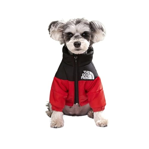 Warme Winter-Hundekleidung für Hunde, Französische Bulldogge, Welpen, winddicht, für kleine und mittelgroße Hunde, Chihuahua, Haustier-Outfits (Rot, M) von LMDO