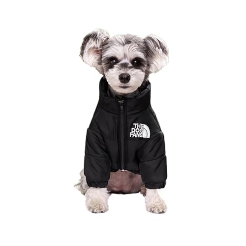 Warme Winter-Hundekleidung für Hunde, Französische Bulldogge, Welpen, winddicht, für kleine und mittelgroße Hunde, Chihuahua, Haustier-Outfits (Schwarz, Größe 4XL) von LMDO