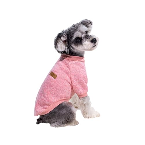 Warme Winter-Hundekleidung für kleine Hunde, französische Bulldogge, Sweatshirt, Welpen, Katzen, Weste, Mops, Mantel, klassischer Haustierpullover, Bekleidungsoutfit (Farbe: einfarbig, Größe: M) von LMDO