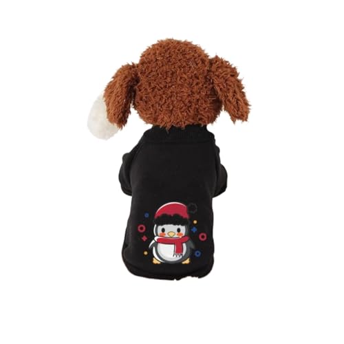 Weihnachtliche Haustier-Hundekleidung für kleine Hunde, Kapuzen-Sweatshirt, weiches Welpen-Katzenkostüm, Kleidung (Farbe: Stil 1, Größe: L) von LMDO