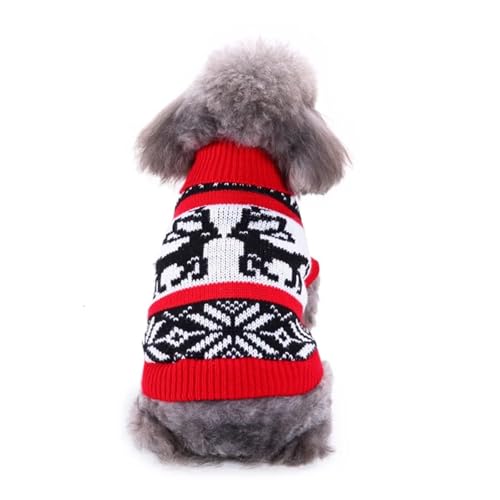 Weihnachtliche Haustier-Kleidung für Welpen, Hunde, Katzenkleidung für Haustiere, Hunde, Mantel, Chihuahua-Jacke, gestrickt, Halloween, Katzenpullover (Weiß, XXL) von LMDO