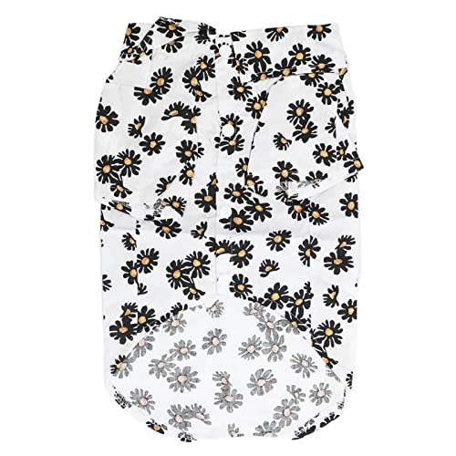 Daisy bedrucktes Baumwoll-T-Shirt atmungsaktive Haustierkleidung für kleine Hunde und Katzen Sommerstil (S) von LMHHMIN