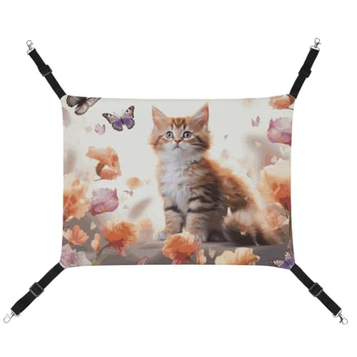 LMHLDSC Katzen-Hängematte für kleine Haustiere, niedliches Kätzchen, Schmetterling, Hängematte, verstellbar, für Kätzchen, Frettchen, Welpen oder Kleintiere von LMHLDSC